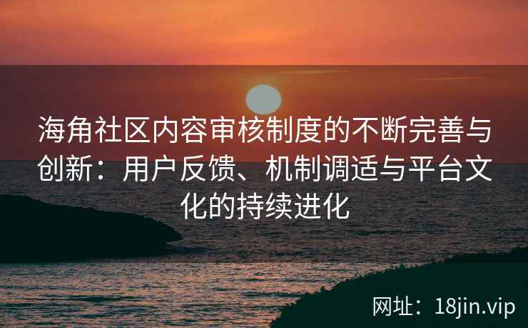 海角社区内容审核制度的不断完善与创新：用户反馈、机制调适与平台文化的持续进化