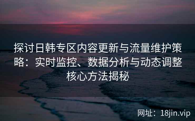 探讨日韩专区内容更新与流量维护策略：实时监控、数据分析与动态调整核心方法揭秘