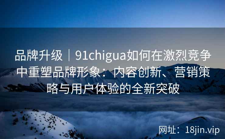品牌升级｜91chigua如何在激烈竞争中重塑品牌形象：内容创新、营销策略与用户体验的全新突破
