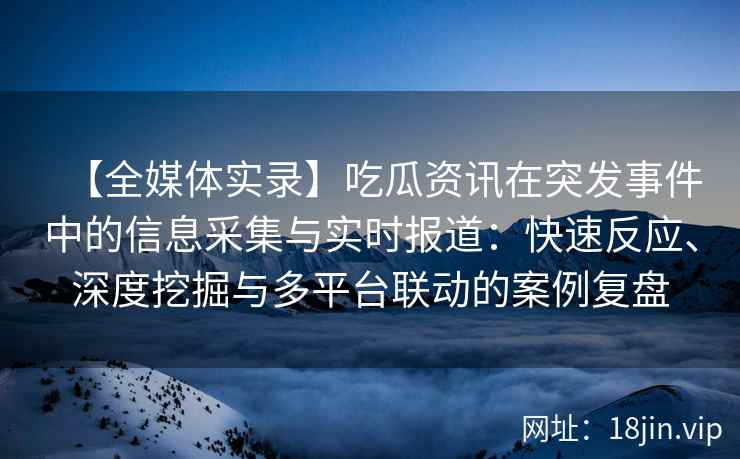 【全媒体实录】吃瓜资讯在突发事件中的信息采集与实时报道：快速反应、深度挖掘与多平台联动的案例复盘