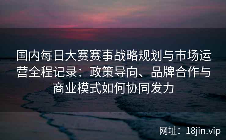 国内每日大赛赛事战略规划与市场运营全程记录：政策导向、品牌合作与商业模式如何协同发力